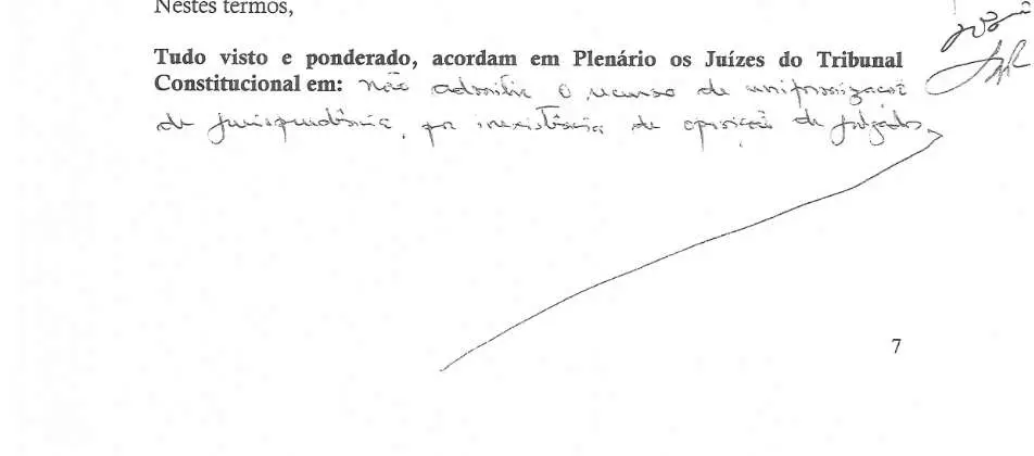 Parte decisória manuscrita do Acórdão n.º 583/2019