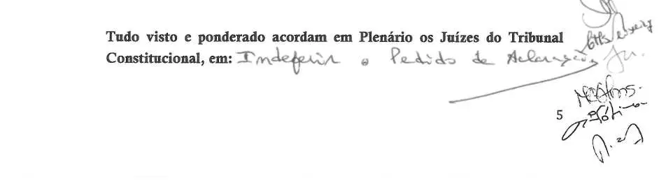 Parte decisória manuscrita do Acórdão n.º 690/2021