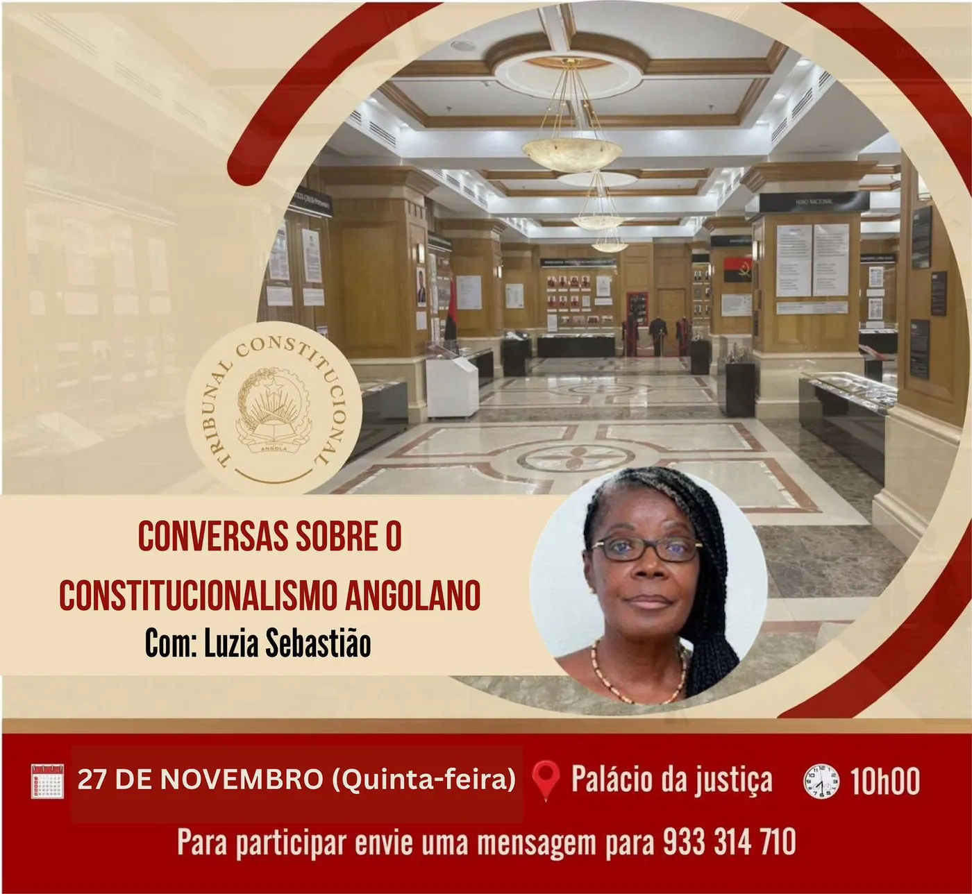 Fotografia: “Conversa sobre o Constitucionalismo Angolano” III edição com Luzia Sebastião
