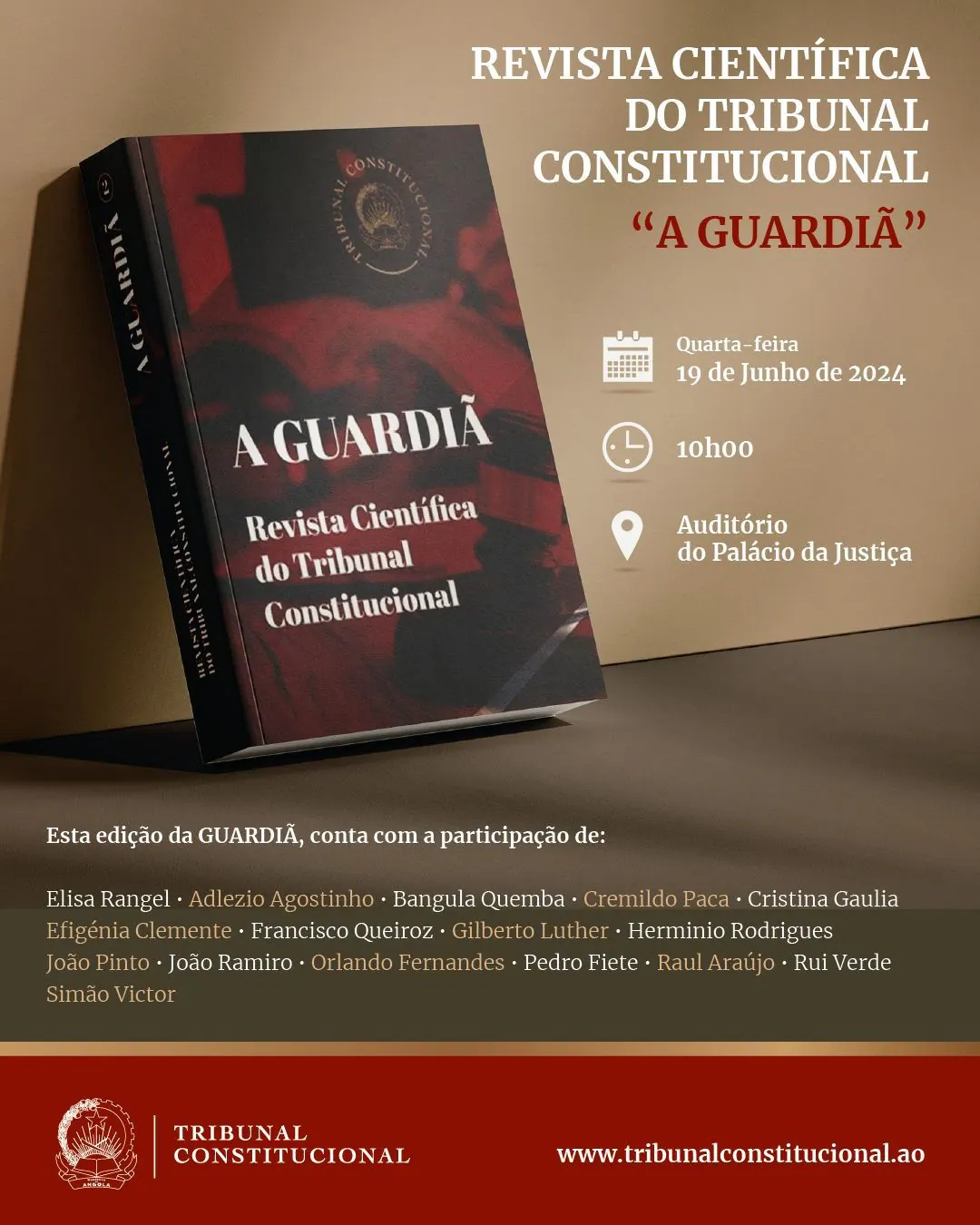 Fotografia: Tribunal Constitucional assinala 16 anos da sua institucionalização com o lançamento da segunda edição da Revista Científica A Guardiã