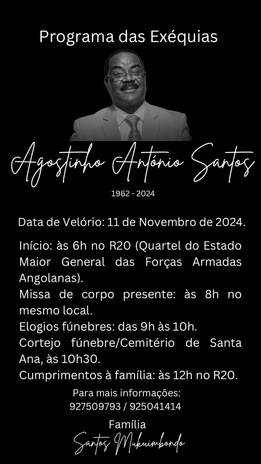 Fotografia: Mensagem de condolências