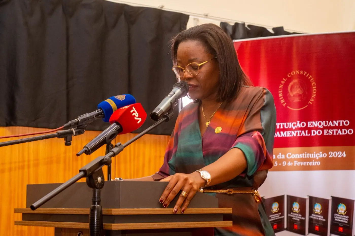 Fotografia: Intervenção da Juíza Conselheira Presidente do Tribunal Constitucional, Laurinda Prazeres Monteiro Cardoso, por ocasião do 14.º aniversário da promulgação da Constituição da República de Angola